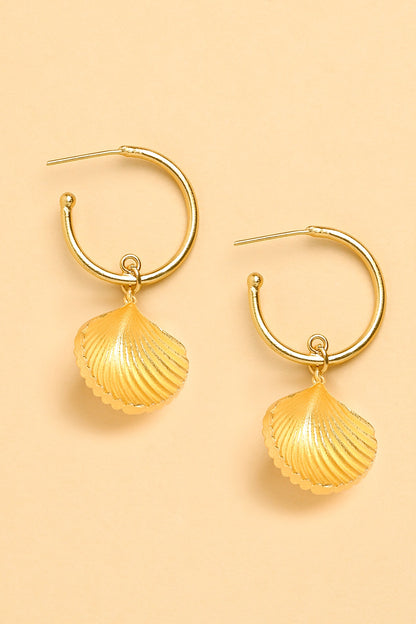 Gold Finish Rose Dangler Earrings