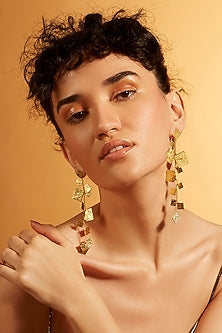 Gold Finish Dangler Earrings