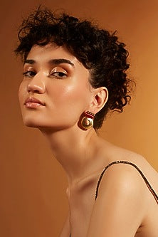 Gold Finish Diamond Stud Earrings