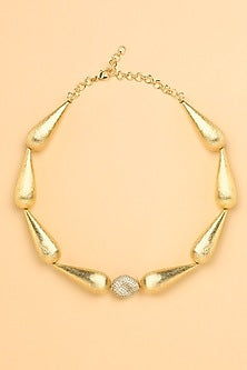 Gold Finish Beaded Choker Necklace