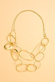 Gold Finish Infinity Loop Necklace