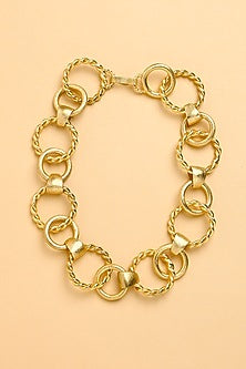 Gold Finish Infinity Loop Choker Necklace