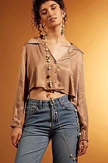 Gold Finish Beaded & Pearl Necklace