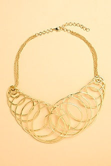 Gold Finish Coiled Necklace