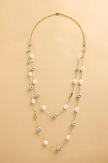 Gold Finish Pearl Necklace