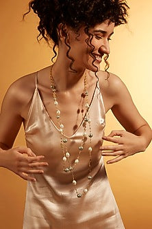 Gold Finish Pearl Necklace