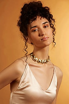 Gold Finish Mini Circlet Choker Necklace