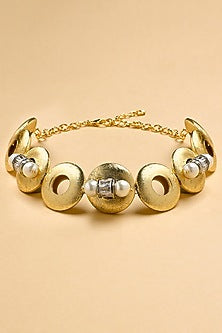 Gold Finish Mini Circlet Choker Necklace