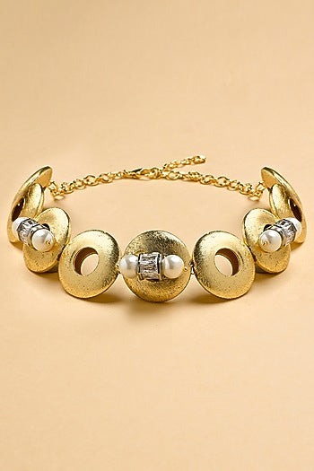 Gold Finish Mini Circlet Choker Necklace