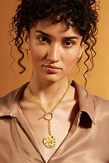 Gold Finish Leo Celestial Necklace