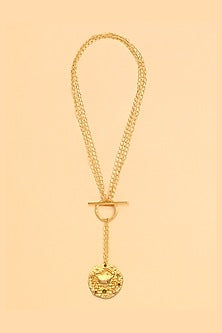 Gold Finish Cancer Celestial Necklace