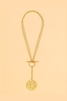 Gold Finish Aquarius Celestial Necklace