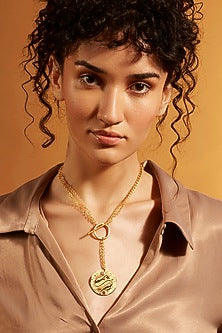 Gold Finish Pieces Celestial Necklace
