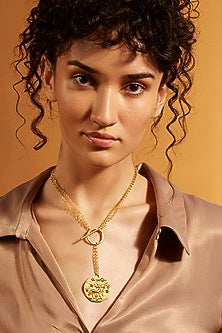 Gold Finish Sagittarius Celestial Necklace