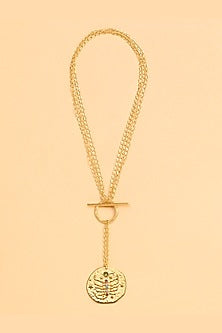 Gold Finish Scorpio Celestial Necklace