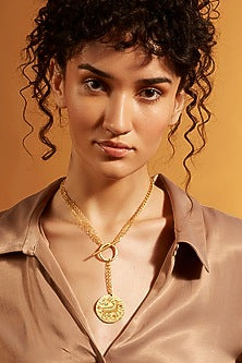 Gold Finish Aries Celestial Necklace