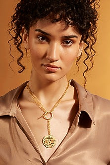 Gold Finish Libra Celestial Necklace