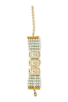 Gold Finish Agate Beaded Bracelet