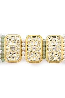 Gold Finish Agate Beaded Bracelet