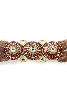 Gold Finish Meenakari Kundan Bracelet
