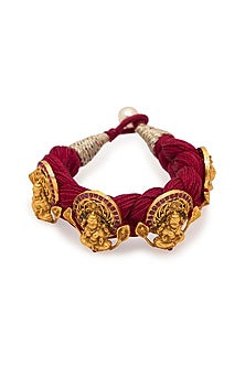 Gold Finish Goddess Lakshmi Pendant Bracelet