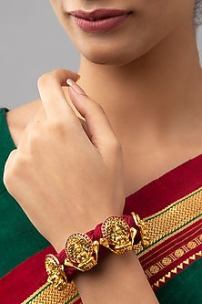 Gold Finish Goddess Lakshmi Pendant Bracelet