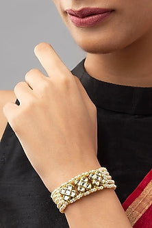 Gold Finish Shell Pearl Bracelet