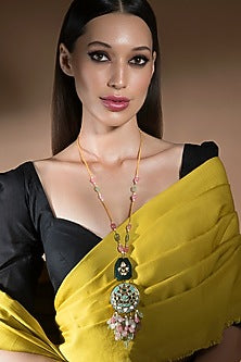 Gold Finish Agate Necklace