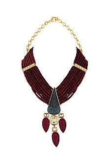 Gold Finish Kundan Necklace