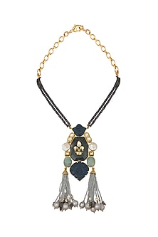 Gold Finish Baroque Pearls Necklace