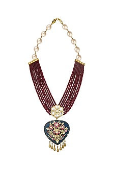Gold Finish Black Onyx Necklace