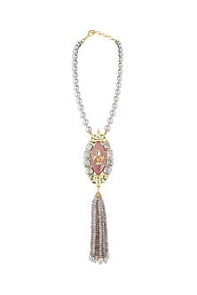Gold Finish Shell Pearls Necklace