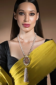 Gold Finish Shell Pearls Necklace