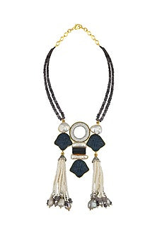 Gold Finish Swarovski Baroque Pearls Necklace