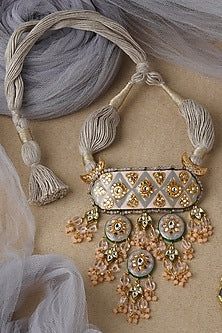 Gold Finish Meenakari Necklace