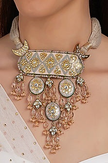 Gold Finish Meenakari Necklace