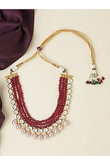Gold Finish Hydro Kundan Polki Necklace