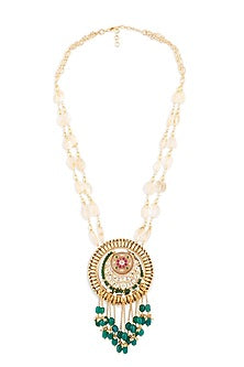 Gold Finish Kundan Polki Necklace