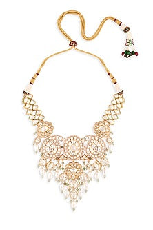 Gold Finish Kundan Polki Choker Necklace