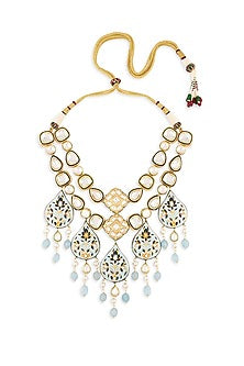Gold Finish Kundan Polki Choker Necklace