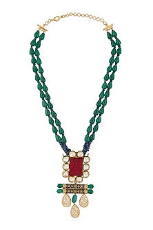 Gold Finish Hydro Polki Necklace
