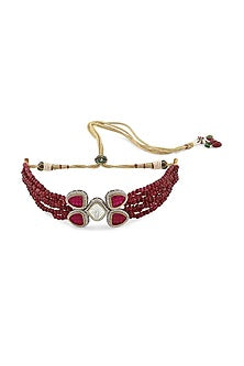Gold Finish Kundan Polki Necklace