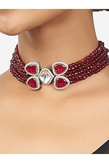 Gold Finish Kundan Polki Necklace
