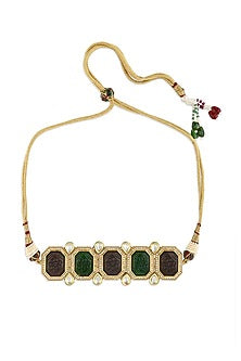 Gold Finish Hydro Kundan Polki Necklace