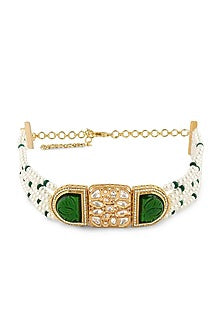 Gold Finish Kundan Polki Choker Necklace