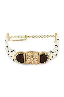 Gold Finish Hydro Stones Choker Necklace