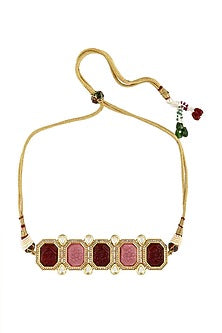 Gold Finish Handcrafted Zirconia Choker Necklace