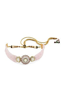 Gold Finish Choker Necklace With Hydro Stones