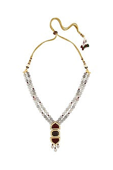 Gold Finish Handcrafted Necklace With Zirconia