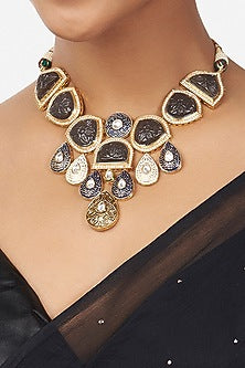 Gold Finish Zirconia Necklace